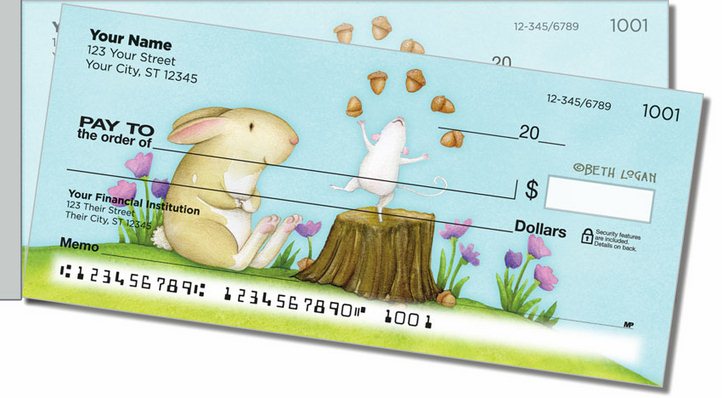 Mouse and Bunny Side Tear Personal Checks