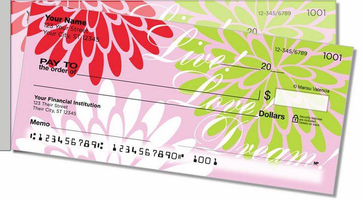 Mums in Bloom Side Tear Personal Checks