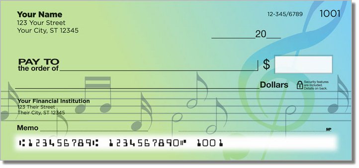 Musical Note Personal Checks