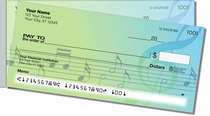 Musical Note Side Tear Personal Checks