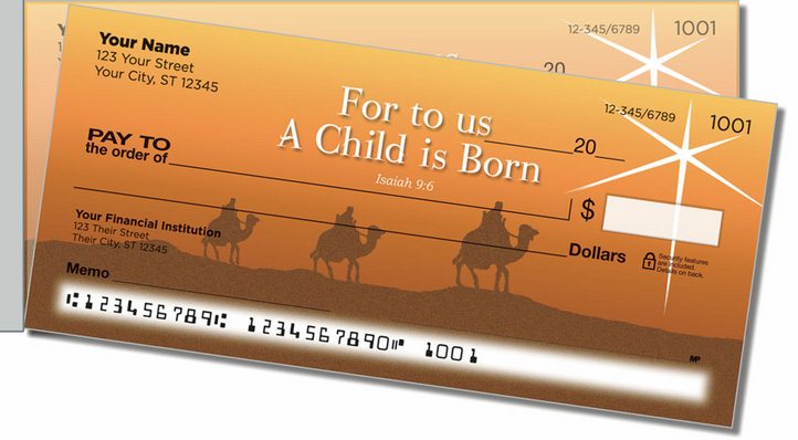 Nativity Scene Side Tear Personal Checks