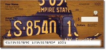 New York License Plate Personalized Checks