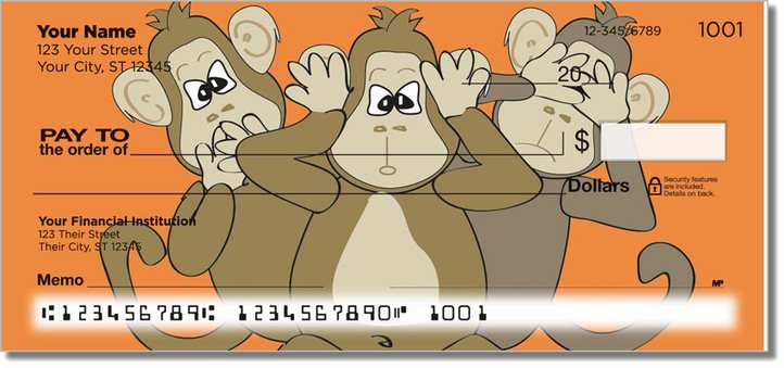 No Evil Monkey Personal Checks
