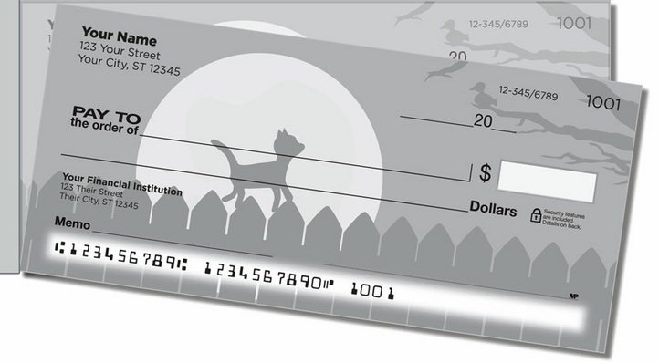 Nocturnal Kitty Side Tear Personal Checks