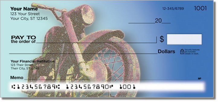 Old School Motorcycle Personal Checks