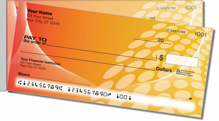 Orange Contempo Side Tear Personal Checks