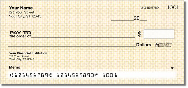 Orange Cross-Hatch Personal Checks