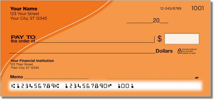 Orange Curve Personal Checks