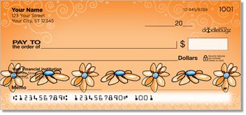 Orange Daisies Personalized Checks