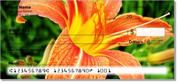 Orange Flower Personalized Checks