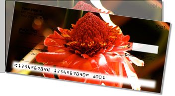 Orange Flower Side Tear Design Checks