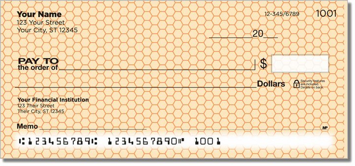 Orange Honeycomb Personal Checks