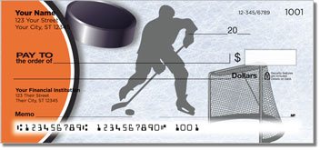 Orange and Black Hockey Personalized Checks
