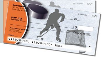 Orange and Black Hockey Side Tear Personalized Checks