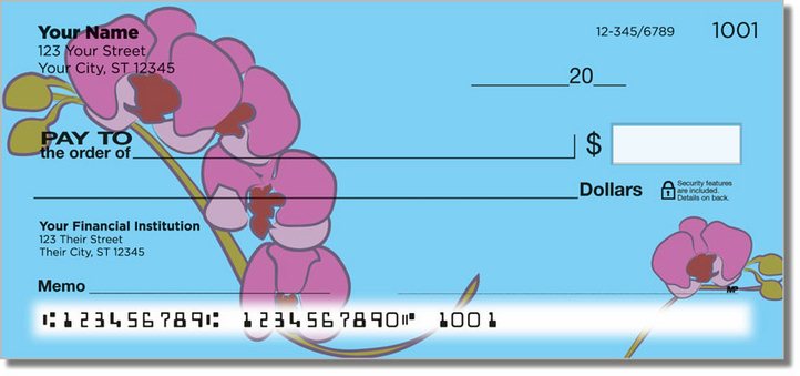 Orchid Print Personal Checks