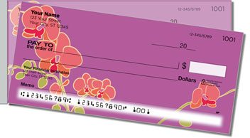 Orchid Print Side Tear Personalized Checks