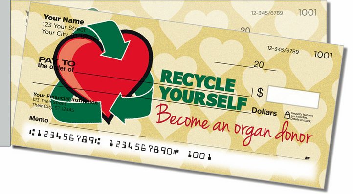 Organ Donation Side Tear Personal Checks