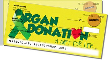 Organ Donation Side Tear Design Checks