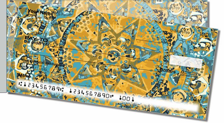Ornamental Star Side Tear Personal Checks