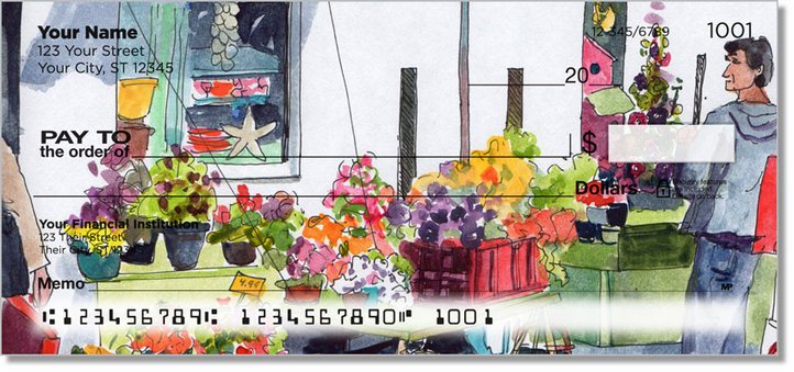 Outdoor Scene Sketches Personal Checks