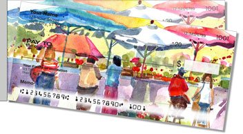Outdoor Scene Sketches Side Tear Personalized Checks