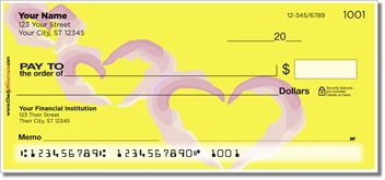 Painted Heart Personalized Checks