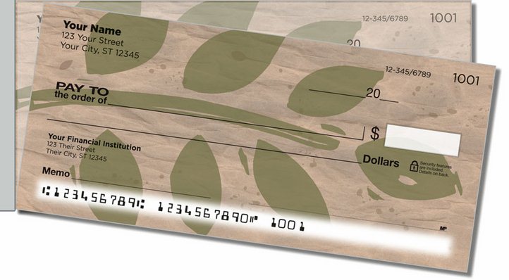 Painted Leaf Side Tear Personal Checks