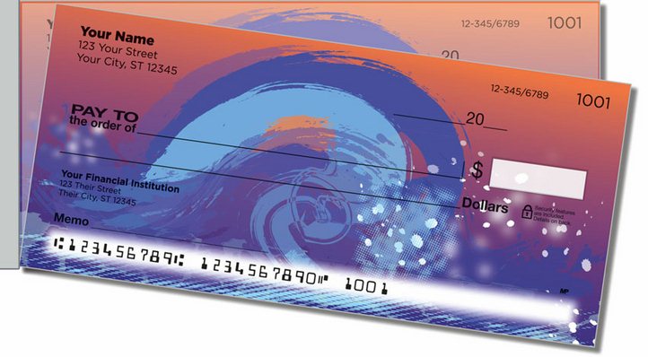 Painted Wave Side Tear Personal Checks