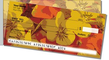 Pansy Side Tear Personalized Checks