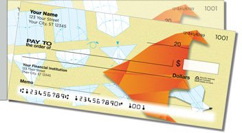 Paper Airplane Side Tear Personalized Checks