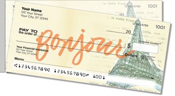 Paris Vacation Side Tear Personalized Checks