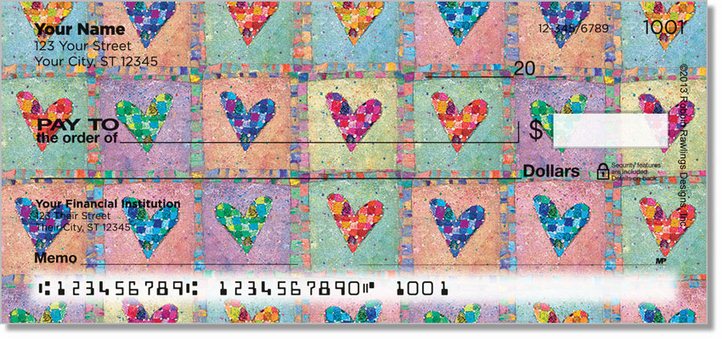 Patchwork Heart Personal Checks