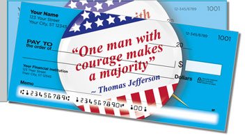 Patriotic Button Side Tear Design Checks