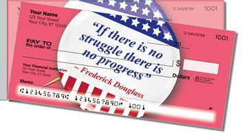 Patriotic Button Side Tear Personalized Checks