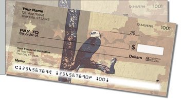 Patriotic Eagle Side Tear Personalized Checks