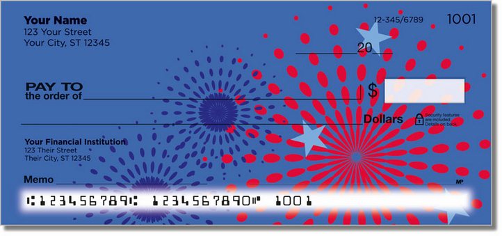 Patriotic Fireworks Personal Checks