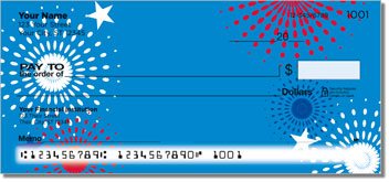 Patriotic Fireworks Personalized Checks