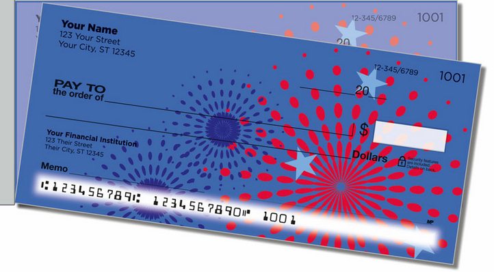 Patriotic Fireworks Side Tear Personal Checks