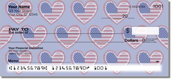 Patriotic Heart Personalized Checks