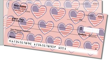 Patriotic Heart Side Tear Design Checks