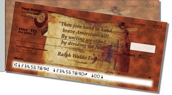Patriotic Quote Side Tear Personalized Checks