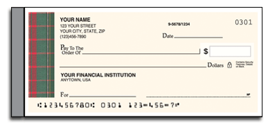 Pay It With Plaid Side Tear Personal Checks
