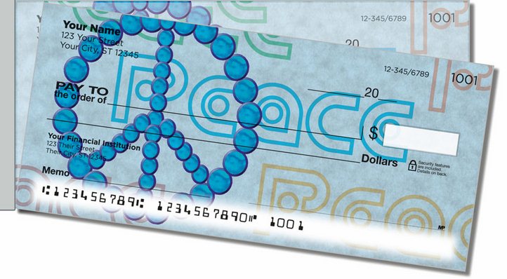 Peace Sign Side Tear Personal Checks