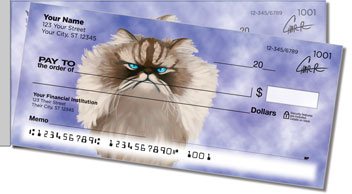 Persian Cat Side Tear Personalized Checks