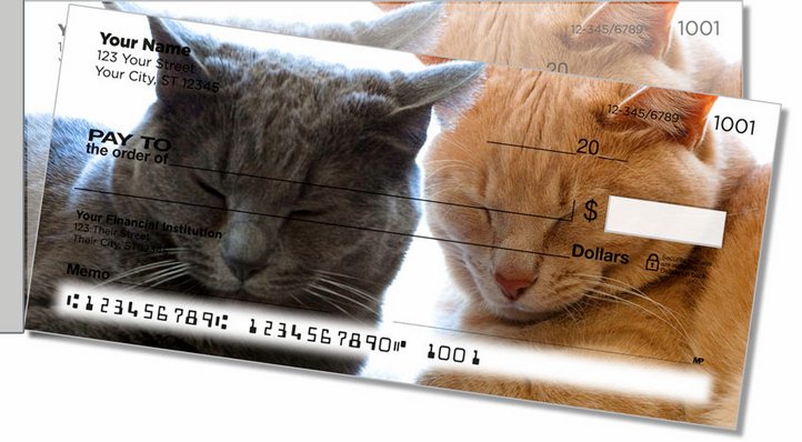 Pet Cat Side Tear Personal Checks