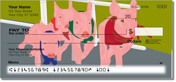 Pig Racing Personalized Checks
