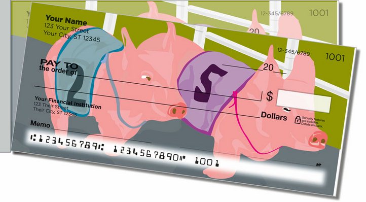 Pig Racing Side Tear Personal Checks