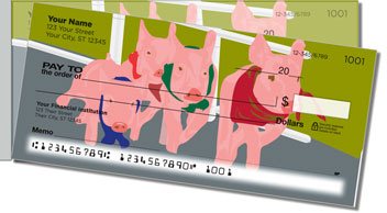 Pig Racing Side Tear Personalized Checks
