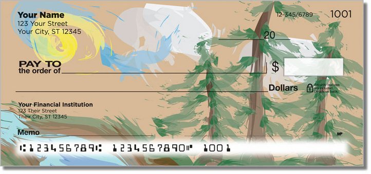 Pine Tree Painting Personal Checks