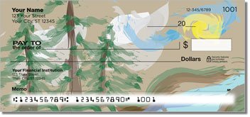 Pine Tree Painting Personalized Checks